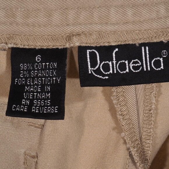 Rafaella Womens Khaki Cropped Pants Size 6 Cotton/Spandex Blend With Pockets & B - Picture 6 of 11